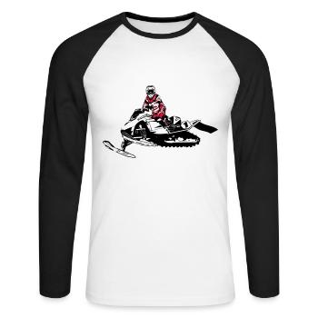 Snowmobil - snowmobile - snowmobile - Unisex Long Sleeve Baseball T-Shirt - white/black - Front - Nik (191cm)