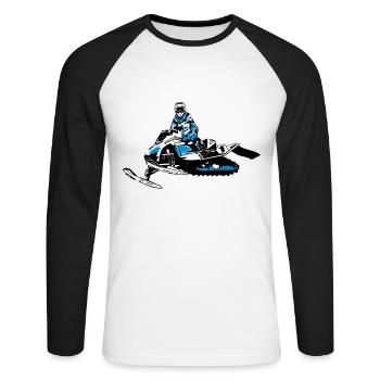 Snowmobil - snowmobile - snowmobile - Unisex Long Sleeve Baseball T-Shirt - white/black - Front - Nik (191cm)