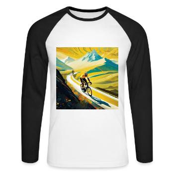Vivid Altitude: Racing the Dream Peaks - Unisex Long Sleeve Baseball T-Shirt - white/black - Front - Nik (191cm)