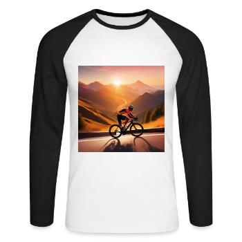Sunlit Summit Sprint - Unisex Long Sleeve Baseball T-Shirt - white/black - Front - Nik (191cm)