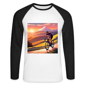 Chasing the last Light of Day - Unisex Long Sleeve Baseball T-Shirt - white/black - Front - Nik (191cm)