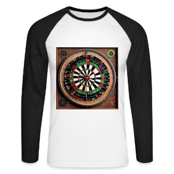Anatomy of a Dartboard - Unisex Long Sleeve Baseball T-Shirt - white/black - Front - Nik (191cm)