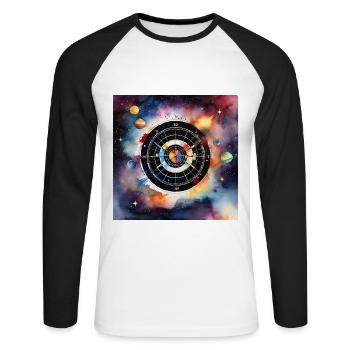 Cosmic Dart Carnival - Unisex Long Sleeve Baseball T-Shirt - white/black - Front - Nik (191cm)