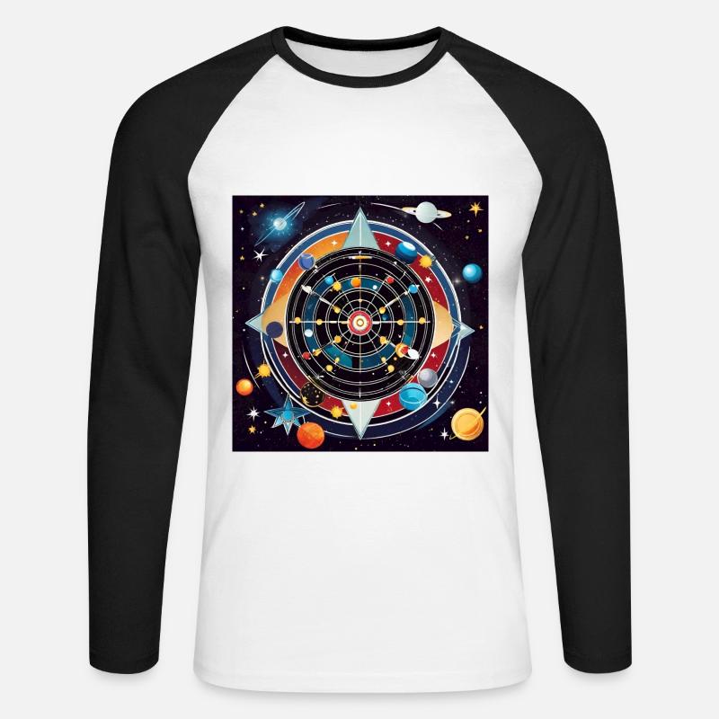 Infinity Bullseye - Unisex Baseballshirt langarm - Weiß/Schwarz