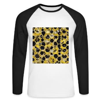 Inside the Beehive - Unisex Long Sleeve Baseball T-Shirt - white/black - Front - Nik (191cm)