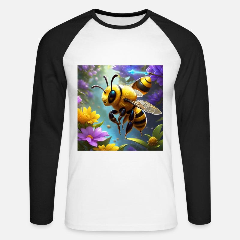 Summend vor Niedlichkeit - Unisex Baseballshirt langarm - Weiß/Schwarz