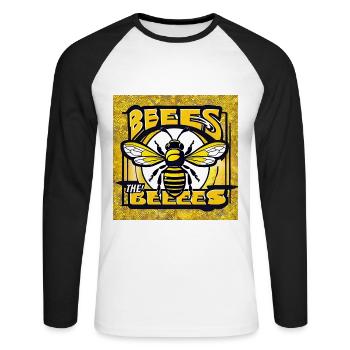 Save the Bees - Unisex Long Sleeve Baseball T-Shirt - white/black - Front - Nik (191cm)