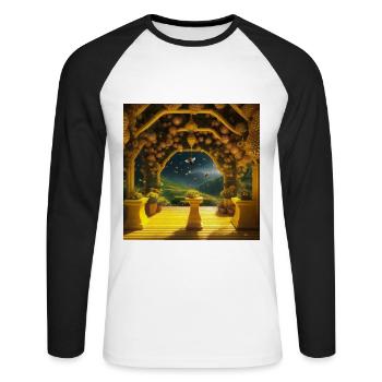 Inside the Beehive - Unisex Long Sleeve Baseball T-Shirt - white/black - Front - Nik (191cm)
