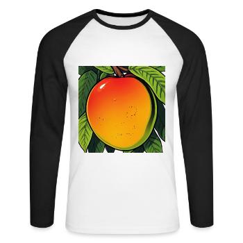 Mangue sur un arbre - T-shirt baseball manches longues Homme - blanc/noir - Devant - Nik (191cm)