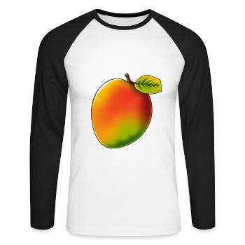 Mango - Style BD - T-shirt baseball manches longues Homme - blanc/noir - Devant - Nik (191cm)