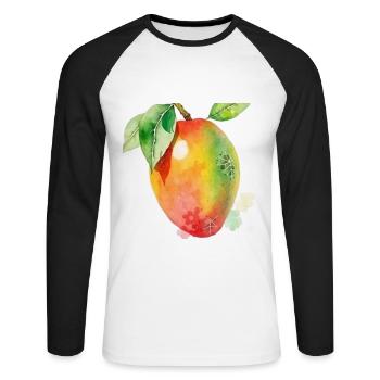 Mangue - T-shirt baseball manches longues Homme - blanc/noir - Devant - Nik (191cm)