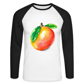 Mangue - T-shirt baseball manches longues Homme - blanc/noir - Devant - Nik (191cm)