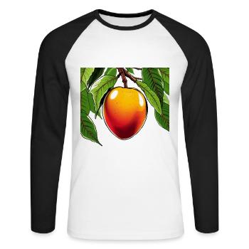 Mangue - T-shirt baseball manches longues Homme - blanc/noir - Devant - Nik (191cm)