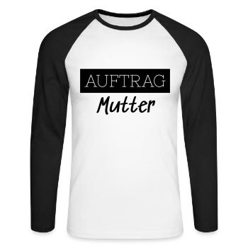 Order Mom Family Funny Gift - Unisex Long Sleeve Baseball T-Shirt - white/black - Front - Nik (191cm)