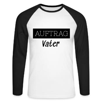 Order Father Family Funny Gift - Unisex Long Sleeve Baseball T-Shirt - white/black - Front - Nik (191cm)