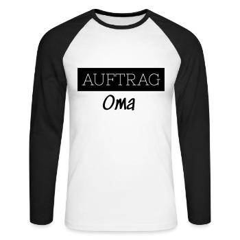 Order Grandma Family Funny Grandmother Gift - Unisex Long Sleeve Baseball T-Shirt - white/black - Front - Nik (191cm)