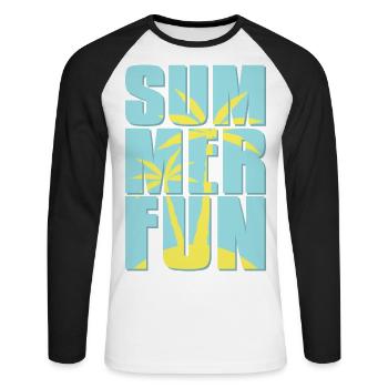 Summer fun. Freedom. - Unisex Long Sleeve Baseball T-Shirt - white/black - Front - Nik (191cm)