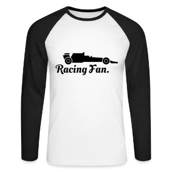 Fan de sport automobile - T-shirt baseball manches longues Homme - blanc/noir - Devant - Nik (191cm)