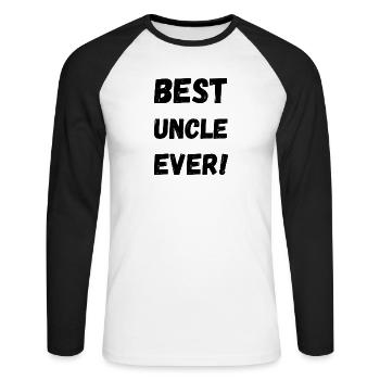 Meilleur oncle de tous les temps - T-shirt baseball manches longues Homme - blanc/noir - Devant - Nik (191cm)