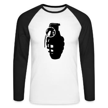 grenade - Unisex Long Sleeve Baseball T-Shirt - white/black - Front - Nik (191cm)