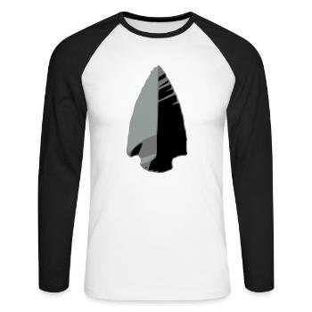 flint arrowhead indian - T-shirt baseball manches longues Homme - blanc/noir - Devant - Nik (191cm)