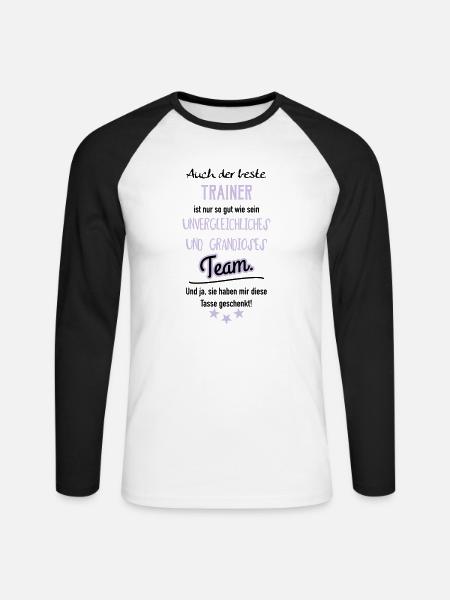Bester Trainer Tasse - Unisex Baseballshirt langarm - Weiß/Schwarz