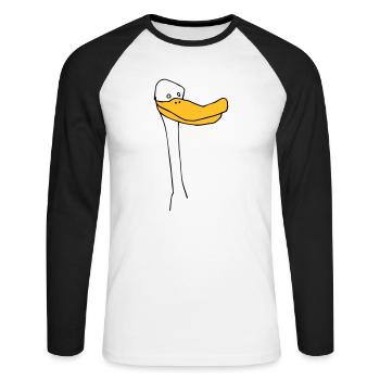 Quak! - Unisex Baseballshirt langarm - Weiß/Schwarz - Vorne - Nik (191cm)