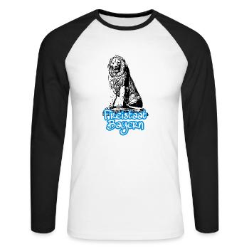 Free State of Bavaria - Unisex Long Sleeve Baseball T-Shirt - white/black - Front - Nik (191cm)