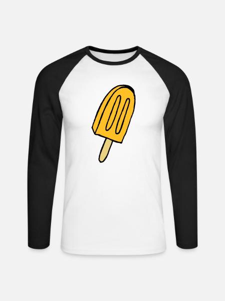 Eis - Unisex Baseballshirt langarm - Weiß/Schwarz