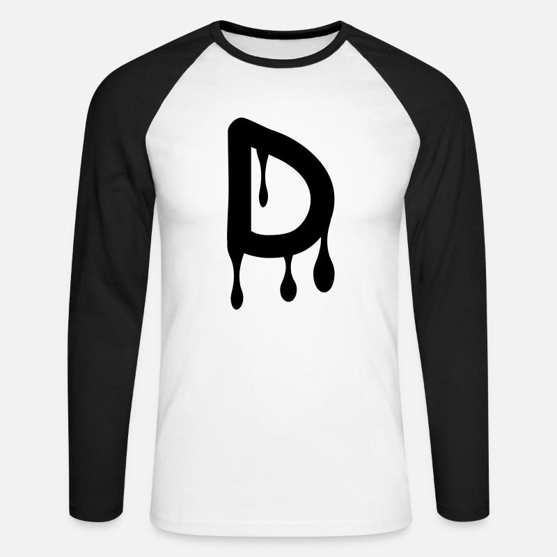 d_comic_graffiti - Unisex Long Sleeve Baseball T-Shirt - white/black