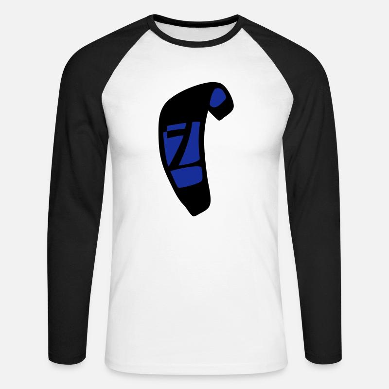 kite_n7_vec_2 de - Unisex Baseballshirt langarm - Weiß/Schwarz