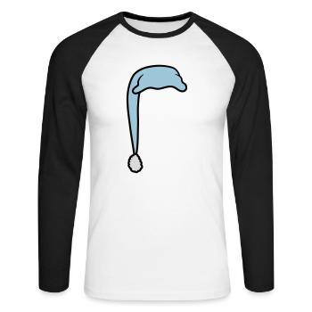 Bonnet de couchage avec bobblehead - T-shirt baseball manches longues Homme - blanc/noir - Devant - Nik (191cm)