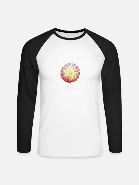 Fleur de jardin - T-shirt baseball manches longues Homme - blanc/noir
