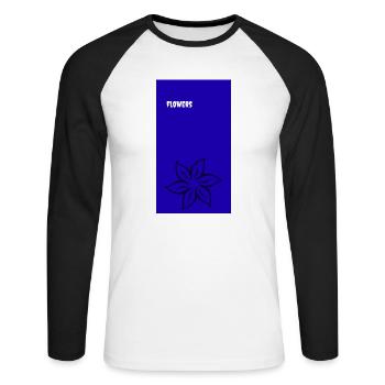 flowers - Unisex Baseballshirt langarm - Weiß/Schwarz - Vorne - Nik (191cm)