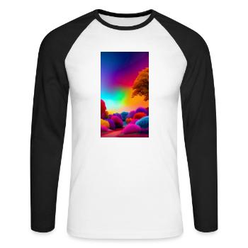 Brilliant color spectacle - Unisex Long Sleeve Baseball T-Shirt - white/black - Front - Nik (191cm)