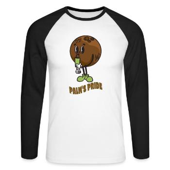 Coconut Lover Juice Beach Tropical Summer - Unisex Long Sleeve Baseball T-Shirt - white/black - Front - Nik (191cm)
