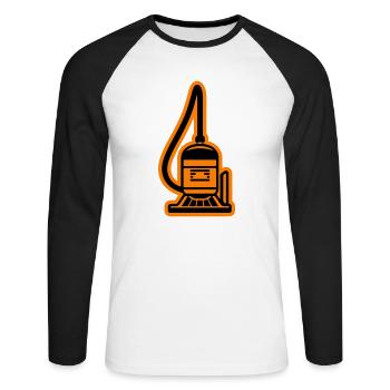 Vacuum Cleaner Symbol Cleaning Company - Unisex Long Sleeve Baseball T-Shirt - white/black - Front - Nik (191cm)