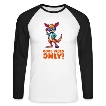 Lunettes de soleil Kangaroo Comic - T-shirt baseball manches longues Homme - blanc/noir - Devant - Nik (191cm)