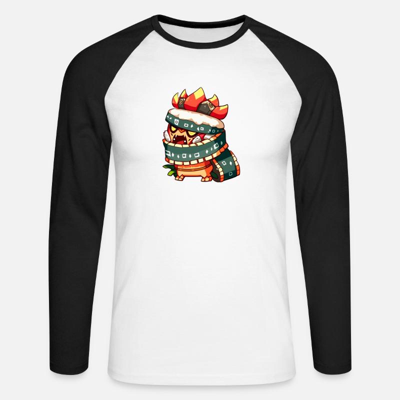Comic Figur - Unisex Baseballshirt langarm - Weiß/Schwarz