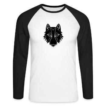 Loup - T-shirt baseball manches longues Homme - blanc/noir - Devant - Nik (191cm)