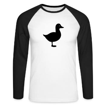 Duck - Unisex Long Sleeve Baseball T-Shirt - white/black - Front - Nik (191cm)