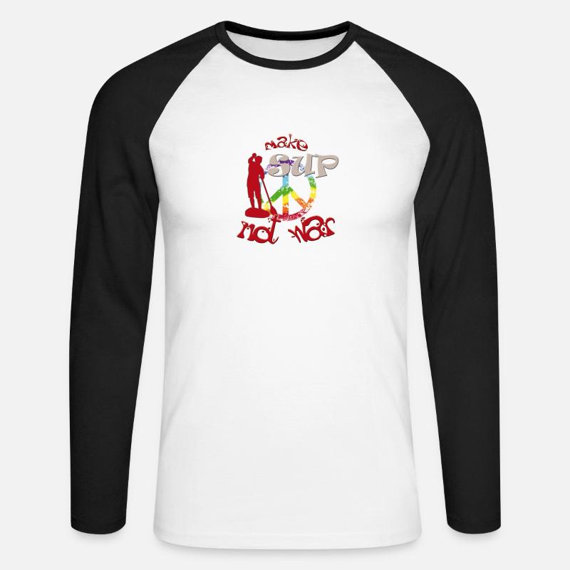 Make SUP not War - Unisex Baseballshirt langarm - Weiß/Schwarz
