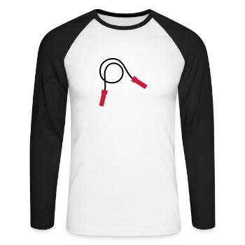 Skipping rope - Unisex Long Sleeve Baseball T-Shirt - white/black - Front - Nik (191cm)