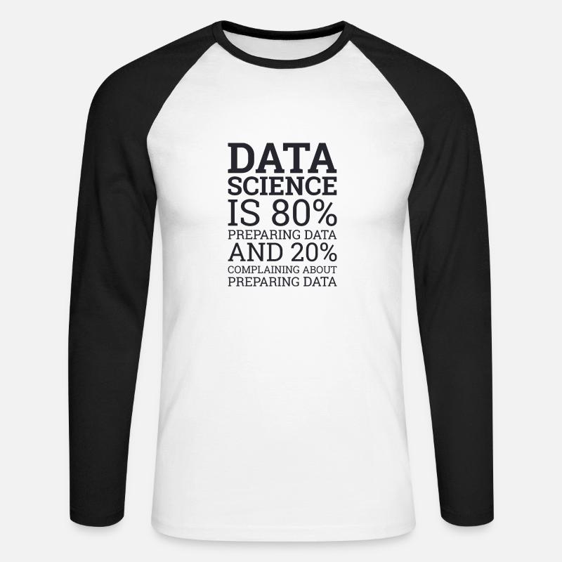 "Lamentarsi della data science" | Data Scientist - Maglia da baseball a manica lunga da uomo - bianco/nero