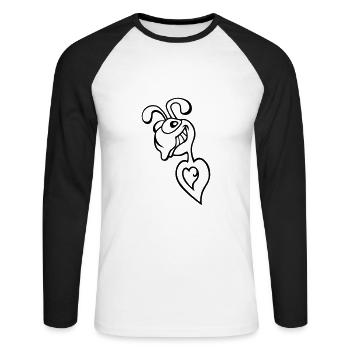 cool ant - Unisex Long Sleeve Baseball T-Shirt - white/black - Front - Nik (191cm)