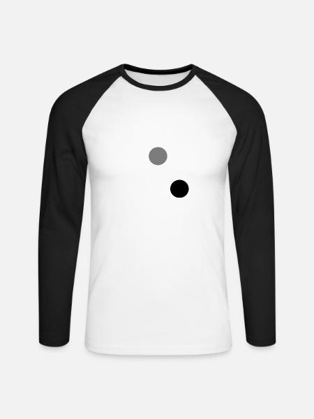 Trio spheres white gray black - Unisex Long Sleeve Baseball T-Shirt - white/black