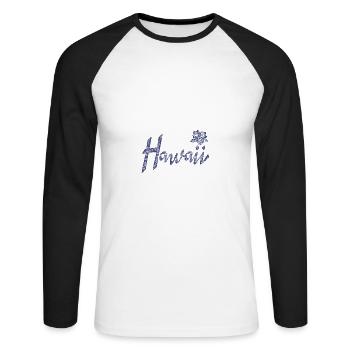 Hawaï - T-shirt baseball manches longues Homme - blanc/noir - Devant - Nik (191cm)