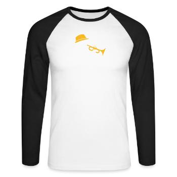 A Jazz Musician Plays The Trumpet - Unisex Long Sleeve Baseball T-Shirt - white/black - Front - Nik (191cm)