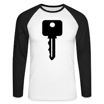 Key - key - gift idea - Unisex Long Sleeve Baseball T-Shirt - white/black - Front - Nik (191cm)