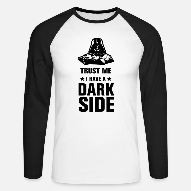 Dunkle Seite - Unisex Baseballshirt langarm - Weiß/Schwarz